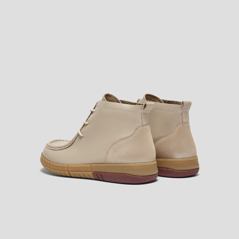 SKAP圣伽步女鞋2026春季新款短靴牛津复古高帮轻便软皮女款休闲靴