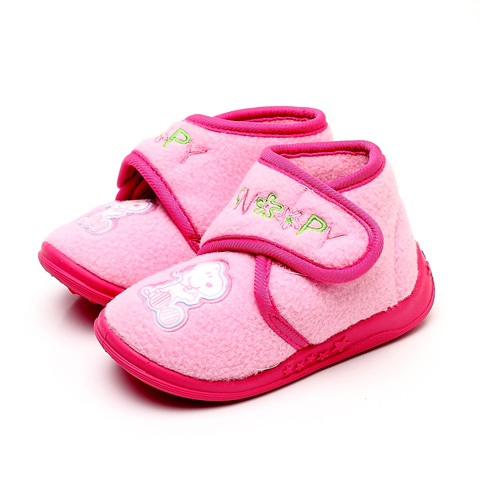 SNOOPY/史努比粉红色幼童绒布棉鞋NS17261