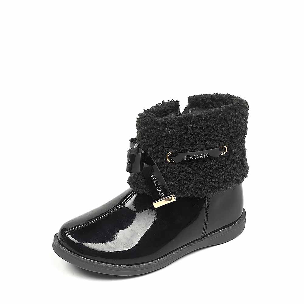 staccato/思加图童鞋小童冬季黑色超纤pu低靴 93125
