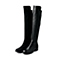 STACCATO/思加图冬季专柜同款黑色羊绒皮/黑色弹力布女皮靴（绒里）9RN01DC3