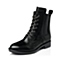 STACCATO/思加图冬季专柜同款黑色牛皮女短靴9XS06DD5