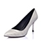 STACCATO/思加图春季专柜同款银色亮片布浅口女单鞋EY268AQ5