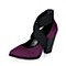 STACCATO/思加图秋季专柜同款紫/黑色羊皮女单鞋9B503CQ6