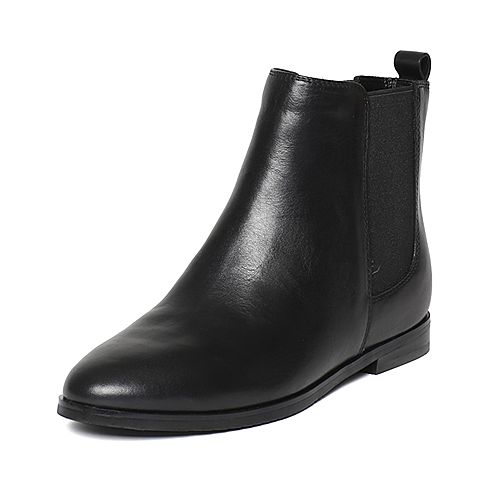STACCATO/思加图冬季专柜同款黑色牛皮女靴9B801DD6