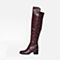 STACCATO/思加图冬季专柜同款紫红牛皮女长靴(绒里)9SF12DC6