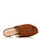 STACCATO/思加图夏季专柜同款棕色羊绒皮革女皮凉拖鞋9F101BT7