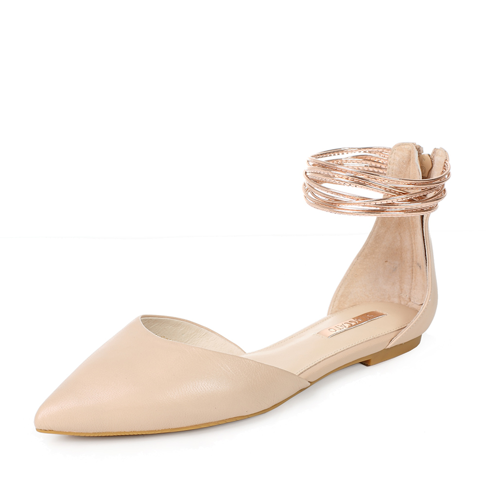 staccato/思加图夏季专柜杏色软羊皮革女皮凉鞋鞋9ug39ak7