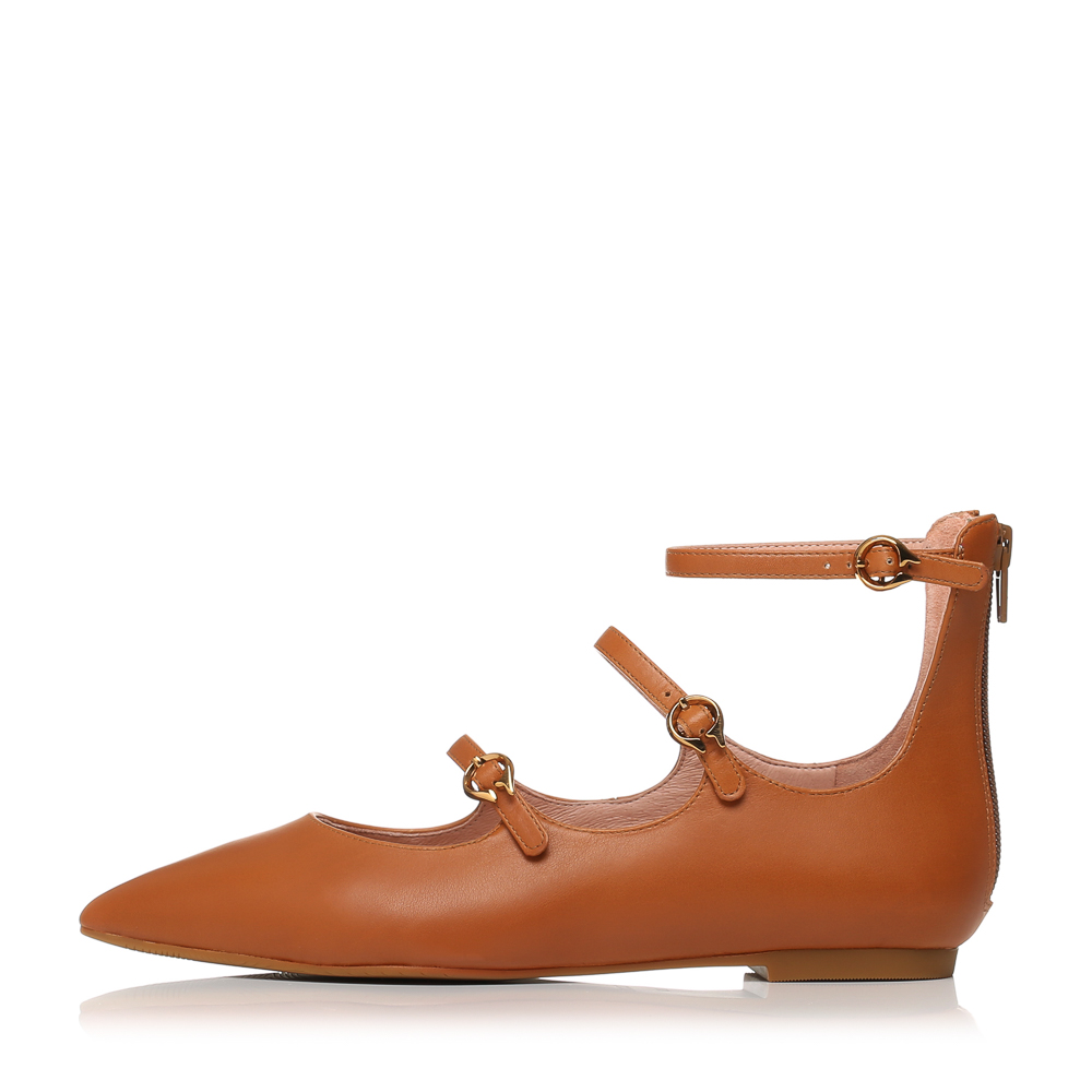 staccato/思加图秋季专柜同款牛皮棕色尖头女浅口单鞋9ug42cq7