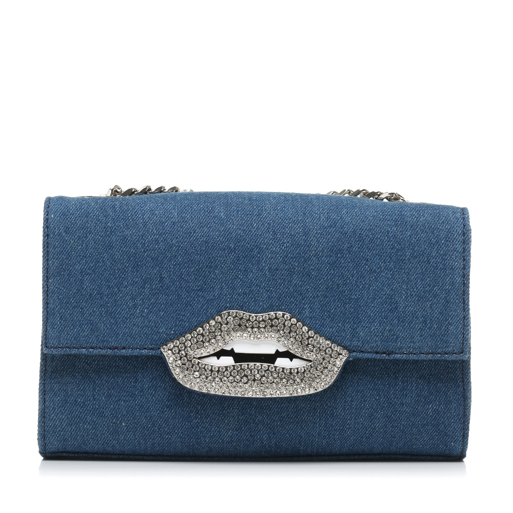 staccato/思加图春季专柜同款蓝色牛仔布时尚包女单肩包x1696an7