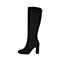 STACCATO/思加图冬季专柜同款黑色羊绒皮长筒女皮靴9I902DG7