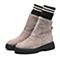 STACCATO/思加图冬季专柜同款灰色羊绒皮短筒女皮靴N5101DZ7