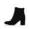 STACCATO/思加图冬季专柜同款黑色羊绒皮单里女短靴9SA29DD7