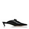STACCATO/思加图2018年春季专柜同款黑色绵羊皮女凉拖鞋9N502AH8