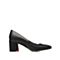 STACCATO/思加图2018年春季专柜同款黑色羊皮浅口女单鞋9L304AQ8