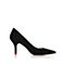 思加图2018年春季专柜同款黑色羊绒皮浅口高跟女皮鞋9I212AQ8