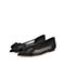 思加图2018年春季专柜同款黑色网面蝴蝶结平跟单鞋9L718AQ8
