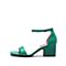 STACCATO/思加图2018年夏季专柜同款绿色绵羊皮革女皮凉鞋9O206BL8