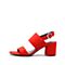 STACCATO/思加图2018年夏季专柜同款红色羊绒皮革女皮凉鞋9E820BL8