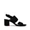 STACCATO/思加图2018年夏季专柜同款黑色羊绒皮革女皮凉鞋9E820BL8
