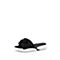 思加图2018年夏季专柜同款黑色毛线布蝴蝶结厚底休闲拖鞋9O104BT8