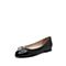 思加图春季新款黑色优雅低跟一脚蹬气质女单鞋子9W706AQ9