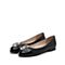 思加图春季新款黑色优雅低跟一脚蹬气质女单鞋子9W706AQ9