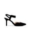 思加图春季新款黑色细高跟一字带尖头时尚女后空凉鞋9S615AH9