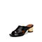 思加图夏季新款粗中跟简约优雅舒适女罗马拖鞋9Z420BT9