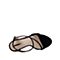 思加图夏季新款粗高跟侧后空一字带优雅女纯凉鞋9VN54BL9