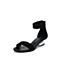 思加图夏季新款拉链一字式异形中跟优雅女纯凉鞋9DU01BL9
