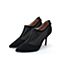思加图春季新款时尚气质高跟网布羊绒皮革女鞋A1001AM9