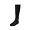 思加图冬季新款低粗跟侧拉链骑士靴长靴羊绒皮革女皮靴B1194DG9