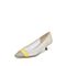 思加图2020春季新款尖头低跟网格透气格纹撞色女浅口单鞋9Y713AQ0
