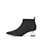 思加图2020春季新款飞织帮面尖头套筒袜靴高跟女皮短靴子9PV23AD0