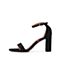 思加图2020夏季新款一字带粗跟露趾羊绒皮革女皮凉鞋9VN58BL0