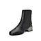 思加图2020冬季新款简约方头后拉链短靴羊绒皮革女皮靴9EV36DD0