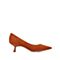 思加图2020秋季新款尖头浅口通勤羊绒皮革女单鞋9PV32CQ0（宽版）