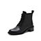 思加图2021冬季新款英伦风时尚马丁靴圆头粗跟短筒靴女靴EC301DD1