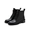思加图2021冬季新款英伦风时尚马丁靴圆头粗跟短筒靴女靴EC301DD1