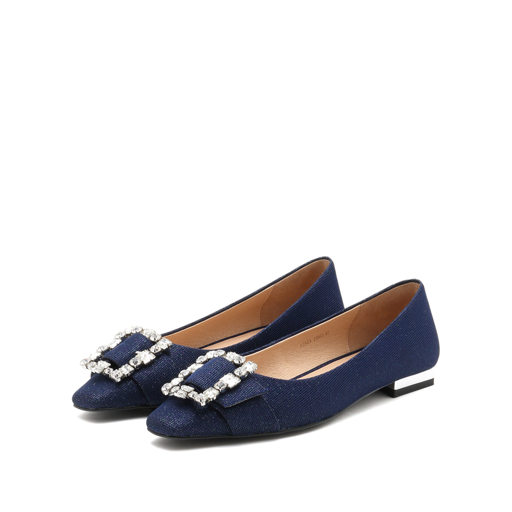 思加图2021秋季新款水钻通勤浅口鞋方头低跟单鞋女鞋c2501cq1