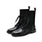 思加图2021冬季新款飞织时尚马丁靴圆头粗跟中筒靴女皮靴EAJ04DZ1