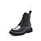 思加图2021冬季新款休闲系带马丁靴圆头厚底小短靴女皮靴D8702DD1