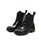 思加图2022春季新款简约英伦风马丁靴系带粗跟小短靴女靴EDS01AD2
