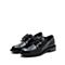 思加图2022春季新款珠串系带小皮鞋粗跟休闲单鞋女皮鞋EDE19AM2