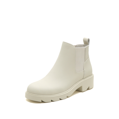 思加图2022冬季新款英伦风切尔西靴粗跟女短靴子EEY05DD2