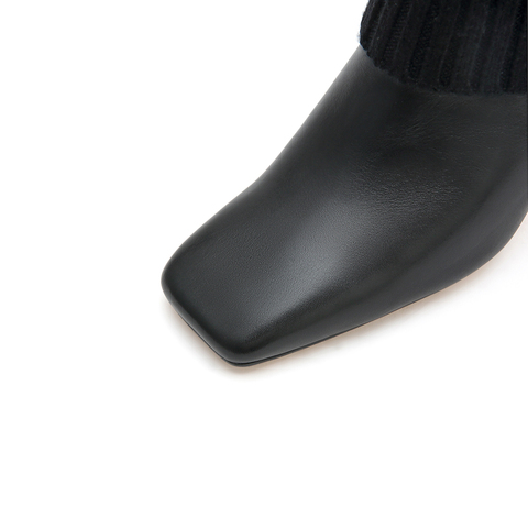 思加图2022冬季新款时尚毛线筒时装靴短靴女皮靴9VP18DD2