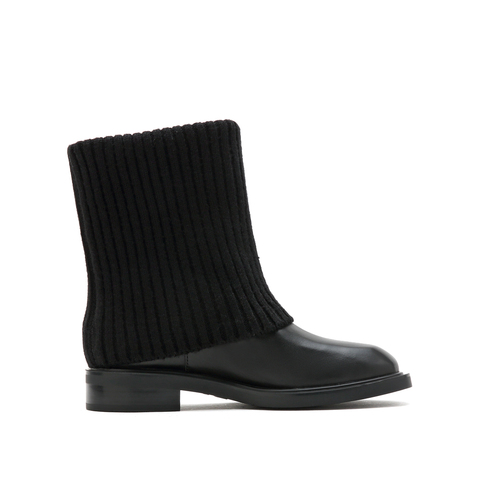 思加图2022冬季新款时尚中筒靴时装靴女皮靴EFP02DZ2
