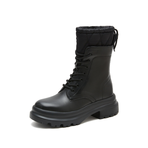 思加图2022冬季新款个性时尚马丁靴中筒靴女皮靴EF307DZ2
