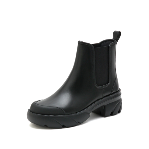 思加图2022冬季新款英伦厚底切尔西靴短靴女皮靴EES07DD2