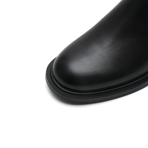 思加图2022冬季新款短靴时装靴甜酷粗跟女皮靴子EFD03DD2